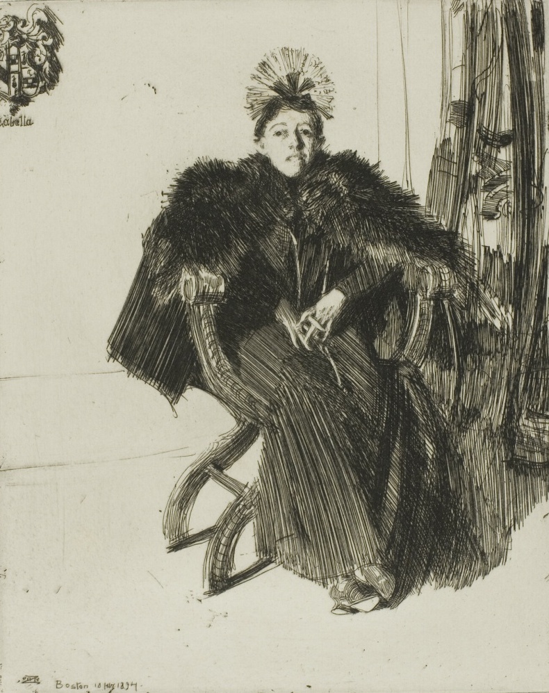 Isabella Gardener, 1894, etching on paper. The Art Institute of Chicago