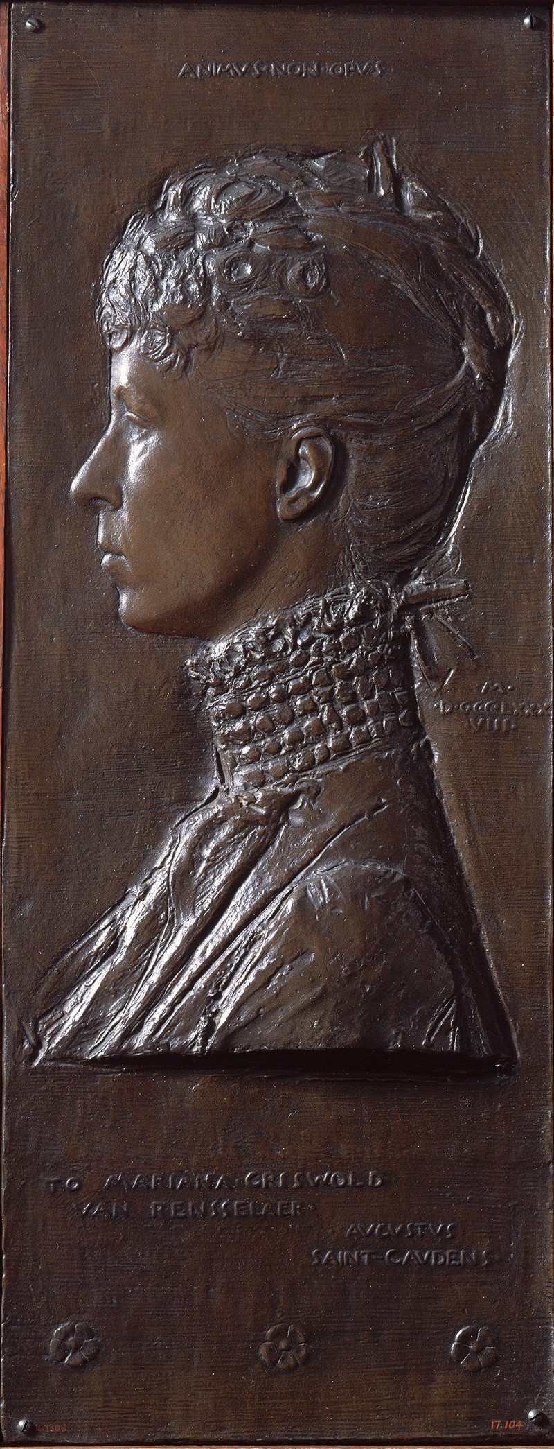 Augustus Saint-Gaudens, Mrs. Schuyler Van Rensselaer (Mariana Griswold), 1888, cast 1890. Bronze, 19.7x51.8. The Metropolitan Museum of Art, New York City 