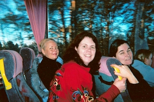 Willow, Kristina, and Gunilla on the way to Roros, Norway